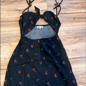 Navy Blue Cherry Dress